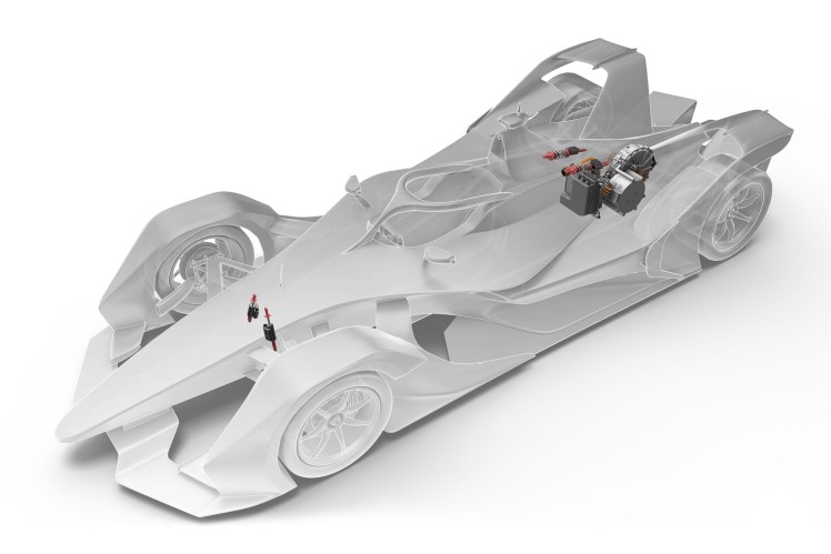 Formula-E Vehicle with ZF's Scope of Supply