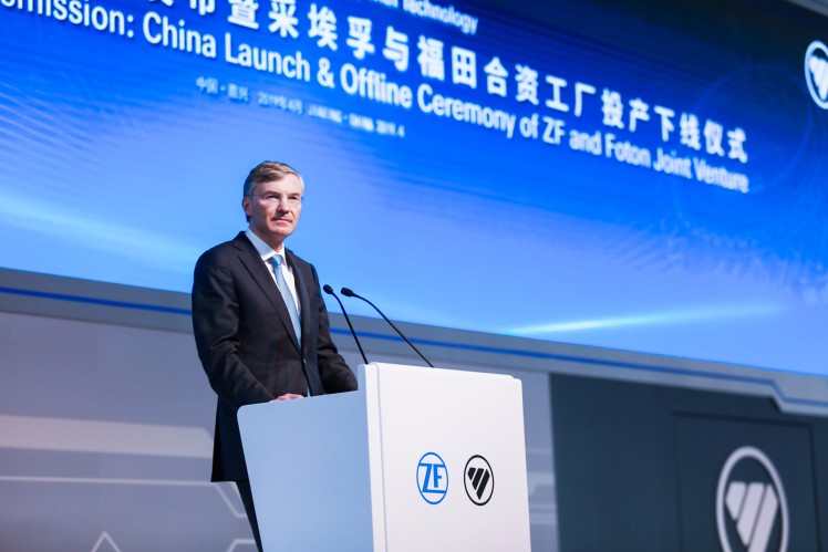 ZF'S CEO Wolf-Henning Scheider at the opening of the new plant in Jiaxing
