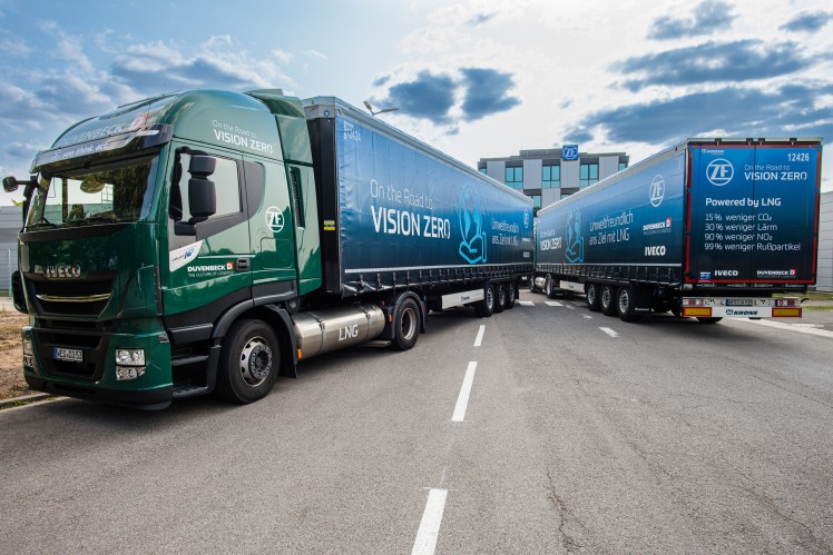 Am ZF-Standort Saarbrücken sind insgesamt elf LNG-Trucks für den Güternahverkehr unterwegs