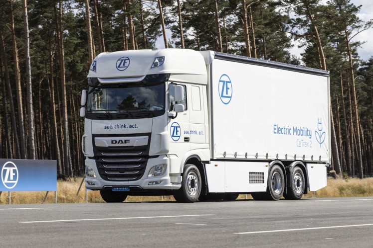 ZF test vehicle with the new all-electric CeTrax 2 central drive