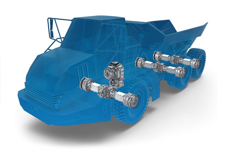 Dump truck with ERGOPOWER and MULTITRAC technology